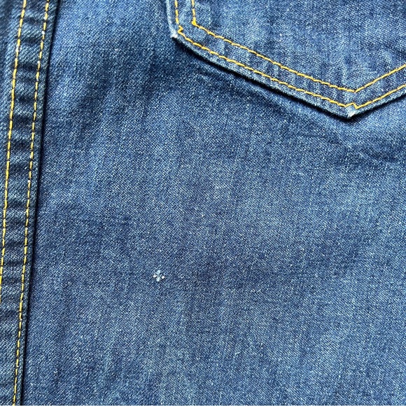 RARE Vintage 70s Plush Bottoms Bell Bottoms Wide Leg Denim Jeans, sz 5 - Picture 9 of 9